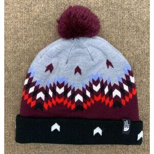 The North Face Beanie Ski Tuke Hat Pom Cuffed Fair Isle Nordic One Size